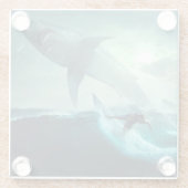 サメサーフィン ガラスコースター (裏面)