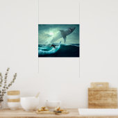 サメサーフィン ポスター (キッチン)