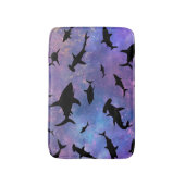 サメシンプルガジンクジラ海銀河系模様 バスマット (正面縦)