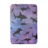 サメシンプルガジンクジラ海銀河系模様 バスマット (正面縦)