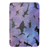 サメシンプルガジンクジラ海銀河系模様 バスマット (正面縦)