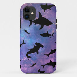 サメシンプルガジンクジラ海銀河系模様 iPhone 11 ケース