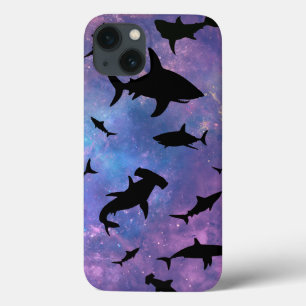 サメシンプルガジンクジラ海銀河系模様 iPhone 13ケース