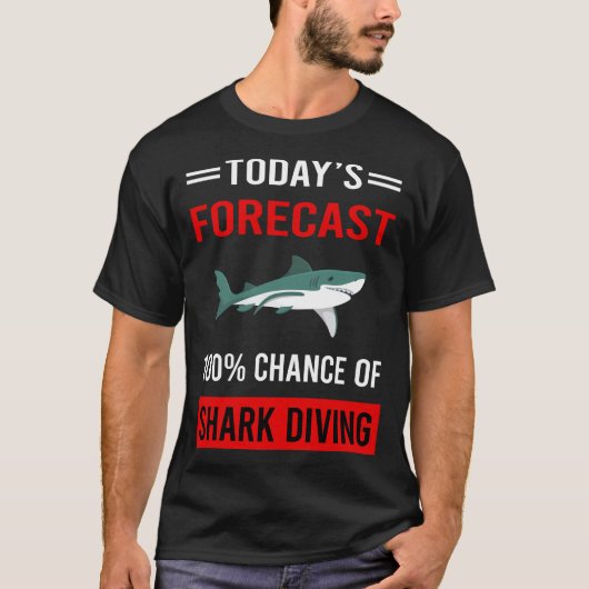 サメダイビングの今日の予報 ダイバー Tシャツ (正面)