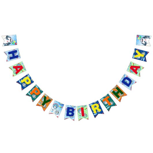 サメテーマ子供の誕生日パーティーバンティングフラグ バンティングフラッグ (全)