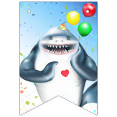 サメテーマ子供の誕生日パーティーバンティングフラグ バンティングフラッグ (第1の旗)