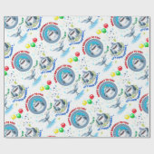 サメテーマ子供の誕生日パーティー ラッピングペーパー (フラット)