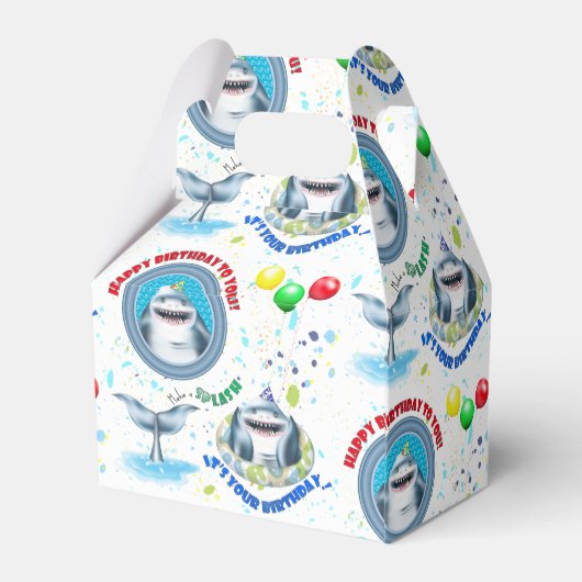 サメテーマ子供の誕生日 フェイバーボックス (裏面サイド)