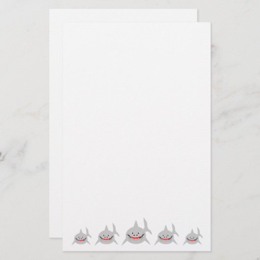 サメデザイン 便箋 (正面/裏面)