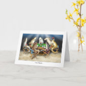 サメトランプカードサメ誕生日カード カード (黄色い花)