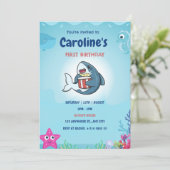 サメバースデーパーティ招待状 子供へ 招待状 (スタンド正面)