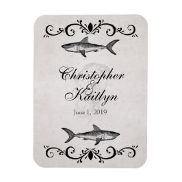 サメパーソナライズされたとクラゲ結婚の磁石 マグネット