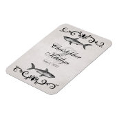 サメパーソナライズされたとクラゲ結婚の磁石 マグネット (左側)