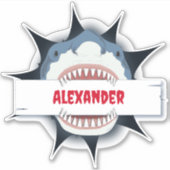 サメパーソナライズされた咬傷 シール (正面)