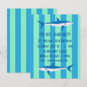 サメパーティーの招待状 招待状 (正面/裏面)