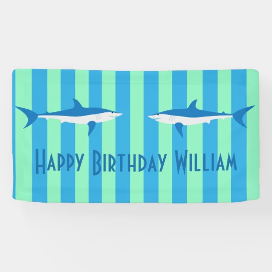 サメパーティーバナー 横断幕 (横)