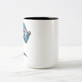 サメフィットネス重量挙げ ツートーンマグカップ (中央)