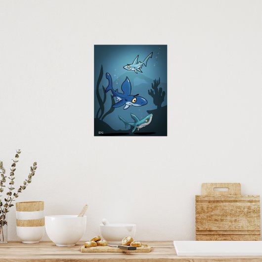 サメプリント2019 ポスター (キッチン)