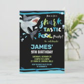 サメプール誕生日パーティー　サメみたいな少年 招待状 (スタンド正面)