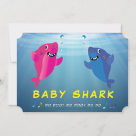 サメベビーピンク🦈ブルーバースデーパーティー 招待状
