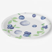 サメリーウォーターカラーブルーベリー ペーパープレート (アングル)