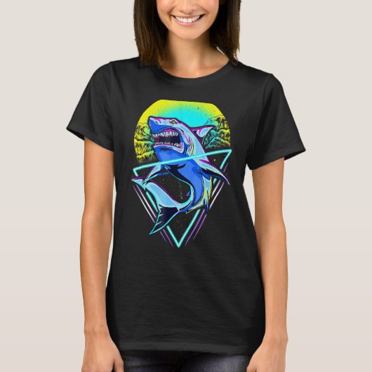 サメレトロパンク80s 90s tシャツ (正面)