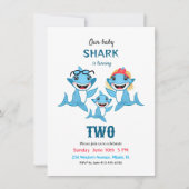 サメ一家 招待状 (正面)