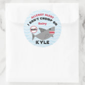 サメ乳製品アレルギー警告ラベル ラウンドシール (バッグ)