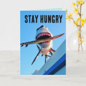 サメ卒業式グリーティングカード カード (黄色い花)