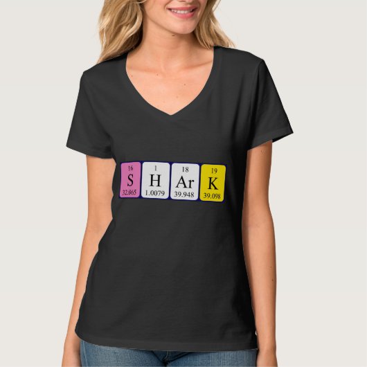 サメ周期表語シャツ Tシャツ (正面)