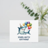 サメ味の誕生日カード ポストカード (スタンド正面)
