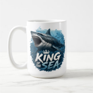 サメ好き必見!海の王メガロドンのデザイン コーヒーマグカップ