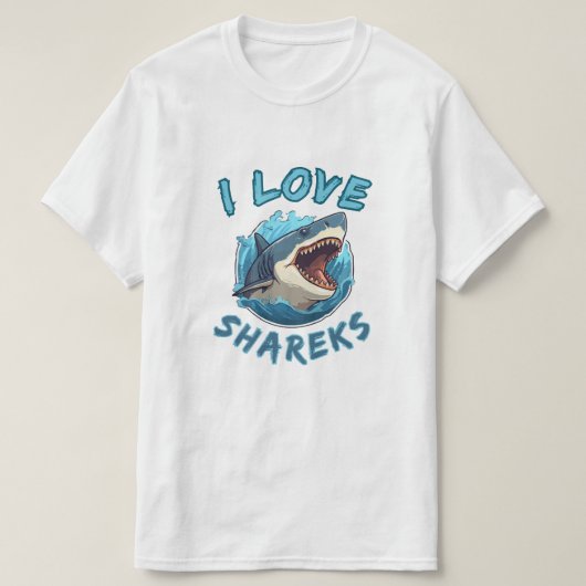 サメ好き漁師 Tシャツ (デザイン正面)