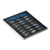 サメ好き21種サメ海動物 ノートパッド (アングル)