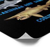 サメ好き21種サメ海動物 ポスター (角)