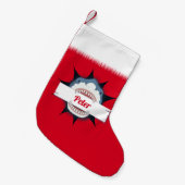 サメ好き スモールクリスマスストッキング (正面 (吊り時))