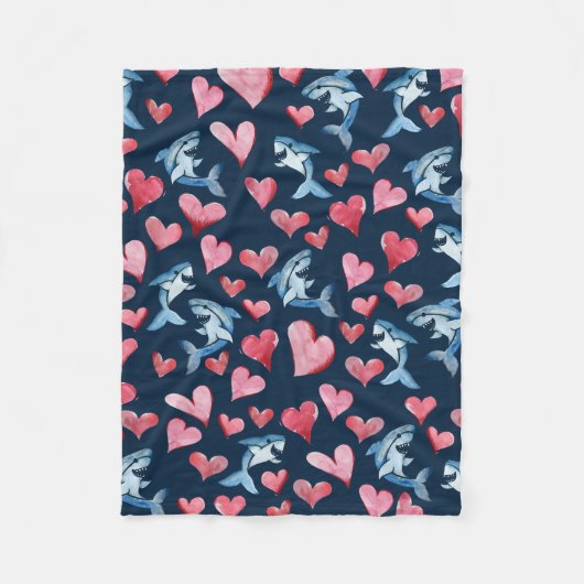 サメ好き フリースブランケット (正面)