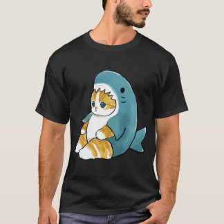 サメ姿のかわいい猫スケッチ Tシャツ