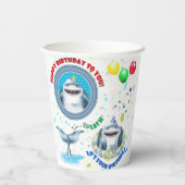 サメ子供の誕生日パーティー 紙コップ (裏面)