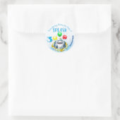 サメ子供の誕生日 ラウンドシール (バッグ)