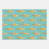 サメ巻き紙フラットシートセット3 ラッピングペーパーシート (正面)