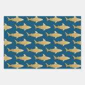 サメ巻き紙フラットシートセット3 ラッピングペーパーシート (正面)