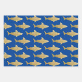 サメ巻き紙フラットシートセット3 ラッピングペーパーシート (正面)