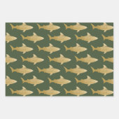 サメ巻き紙フラットシートセット3 ラッピングペーパーシート (正面)