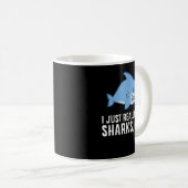 サメ恋人I本当にサメが好きおもしろいOk Sha コーヒーマグカップ (正面右)