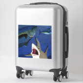 サメ攻撃マグロのステッカー シール (スーツケース)