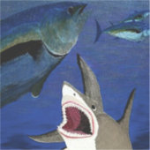 サメ攻撃マグロのステッカー シール (正面)