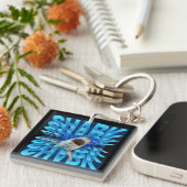 サメ文字効果タイポグラフィ キーホルダー (正面右)