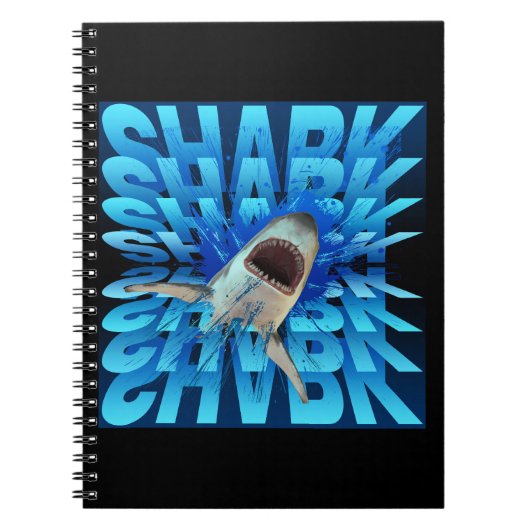 サメ文字効果タイポグラフィ ノートブック (正面)