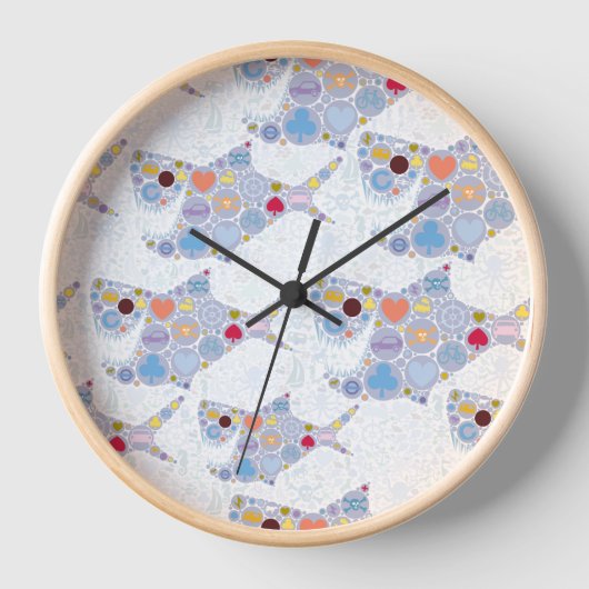 サメ時計 壁時計 (正面)